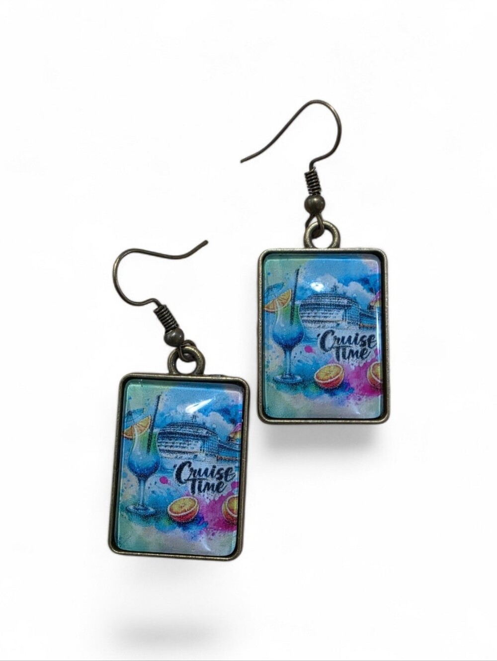 Cruise Time Beachy Dangle Earrings NIP Summer Vacation Cruise Ship - Picture 3 of 4